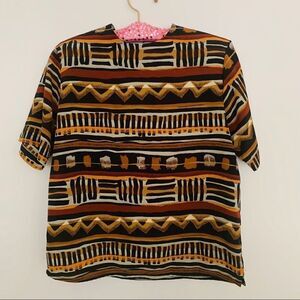 Vintage Boho Print Blouse Size Small‎